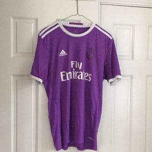 Purple Real Madrid Adidas soccer jersey
